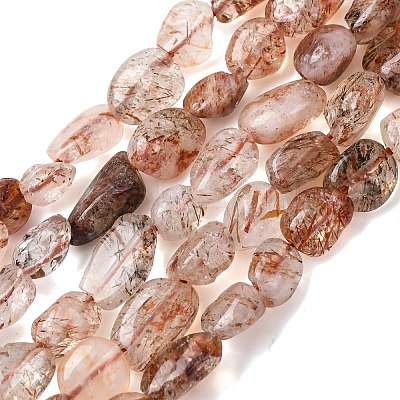 Natural Rutilated Quartz Beads Strands G-A208-05-1