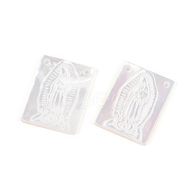Natural White Shell Mother of Pearl Shell Pendants SSHEL-S264-005-1