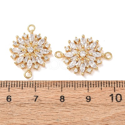 Brass Pave Clear Cubic Zirconia Connector Charms CU-CBA4579-05G-B-1