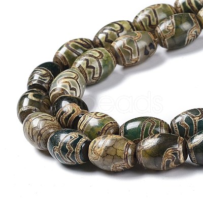 Tibetan Style dZi Beads Strands TDZI-E005-01Q-1