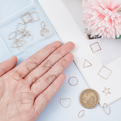 32Pcs 8 Style Brass Linking Ring KK-AR0003-06-1