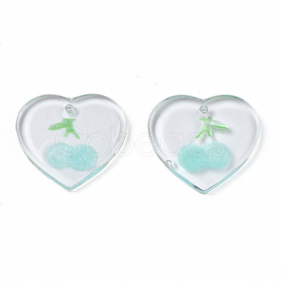 Transparent Resin Pendants RESI-N030-002C-1