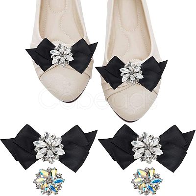 4Pcs 2 Style Glass Rhinestone Shoe Decorations FIND-NB0002-34A-1