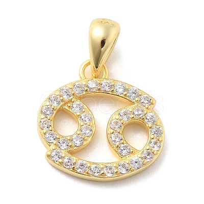 925 Sterling Silver Micro Pave Clear Cubic Zirconia Pendants STER-Z012-06G-10-1