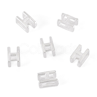 6Pcs 925 Sterling Silver Hollow Initial Beads STER-TA0001-53H-1