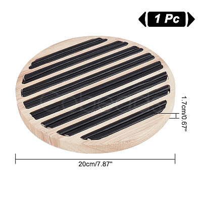 8-Slot Wood Finger Ring Display Plate RDIS-WH0011-18A-1