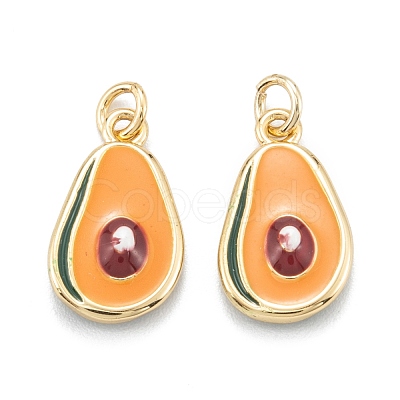 Brass Enamel Charms KK-A155-05G-1