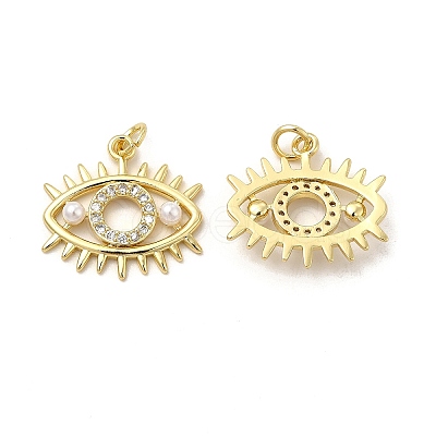 Brass Micro Pave Cubic Zirconia Pendants KK-E068-VB079-1
