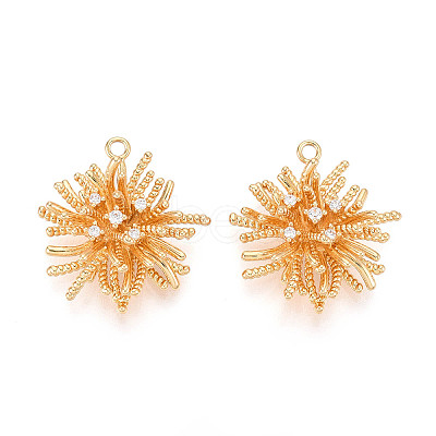 Brass Micro Pave Cubic Zirconia Pendants X1-KK-N263-127G-1