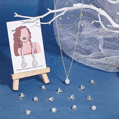 Brass Filigree Bead Cap Bails KK-HY0001-21-1