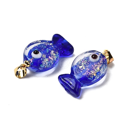 Handmade Dichroic Foil Lampwork Pendants X1-DICH-G001-01G-08-1