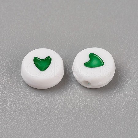 Acrylic Enamel Beads OACR-WH0003-04B-1