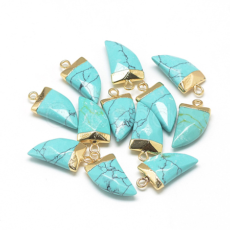 Synthetic Turquoise Pointed Pendants X-G-Q966-07-1