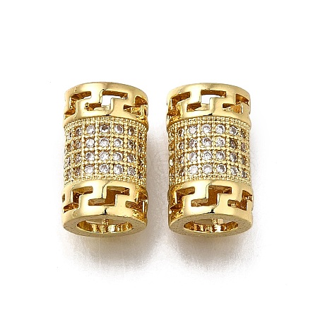 Brass Micro Pave Clear Cubic Zirconia European Beads LS-ZIRC-I070-071G-1