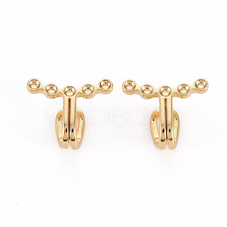 Brass Rhinestone Settings Clip-on Earring Findings KK-S356-432-NF-1