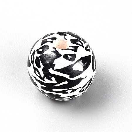 Spary Painted Natural Theaceae Wood Beads WOOD-TAC0007-08-1