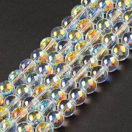 Transparent Electroplate Glass Beads Strands EGLA-I015-01A-1