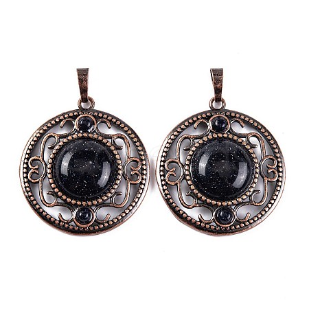 Synthetic Blue Goldstone Pendants G-Q158-03-14-1
