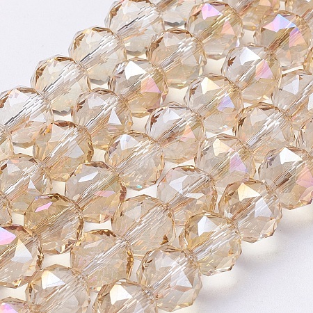 Electroplate Glass Beads Strands EGLA-J015-10mm-07-1