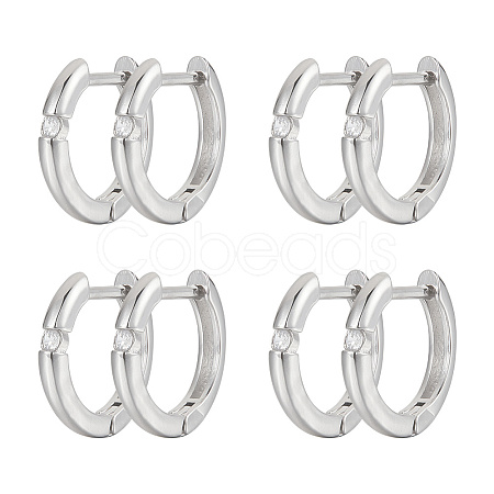 Brass Micro Pave Cubic Zirconia Hoop Earring for Women EJEW-WH0013-97P-1