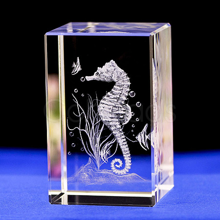 3D Laser Engraving Animal Glass Figurine DJEW-R013-01C-1