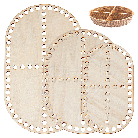 Wooden Crochet Basket Base TOOL-WH0051-16-1