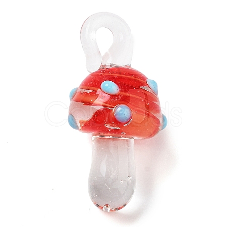 Transparent Handmade Lampwork Pendants LAMP-T021-14E-1