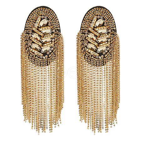 2Pcs Detachable Iron Tassel Epaulettes FIND-FH0005-44G-1