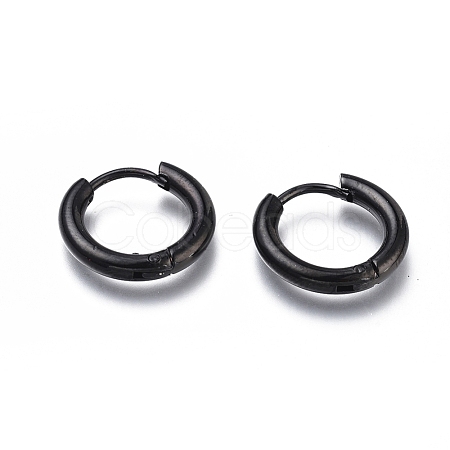 304 Stainless Steel Huggie Hoop Earrings EJEW-O087-06F-1