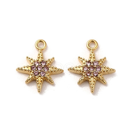 304 Stainless Steel Rhinestone Charms STAS-L022-304G-02-1