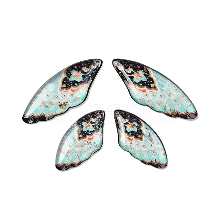 4Pcs 4 Styles Transparent Epoxy Resin Pendants RESI-B032-01B-1