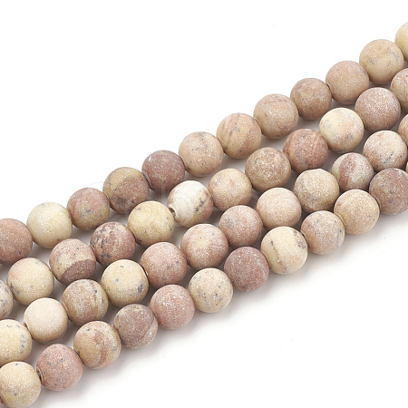 Natural Wood Lace Stone Wooden Jasper Beads Strands G-T106-263-1