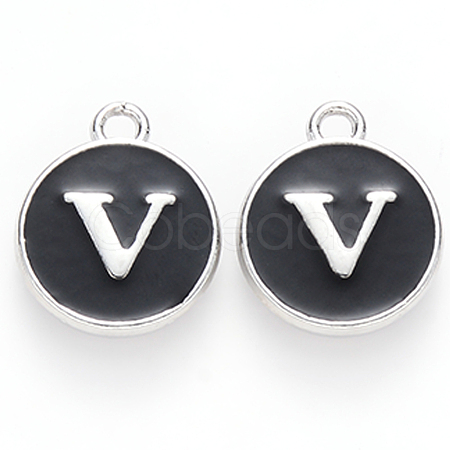 Platinum Plated Alloy Charms X-ENAM-S118-02V-P-1