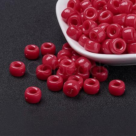 Opaque Acrylic European Large Hole Beads PL338-5-1