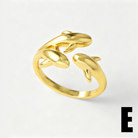 Ocean Brass Cuff Open Rings WGF4C63-03-1