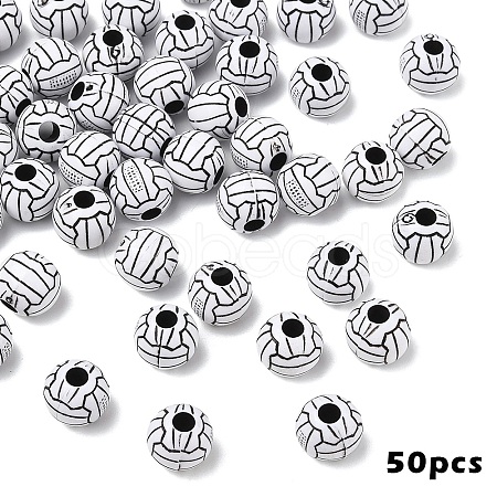 50Pcs Craft Style Acrylic Beads MACR-YW0003-87-1