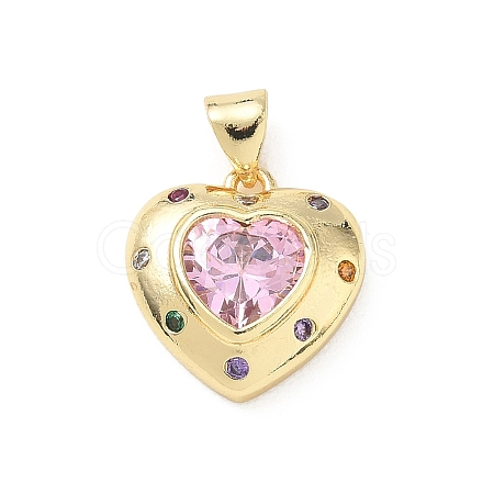 Valentine's Day Brass Micro Pave Colorful Cubic Zirconia Pendants KK-L273-01G-02-1