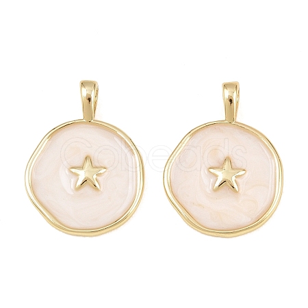 Brass Enamel Pendants KK-Q283-057G-NR-1