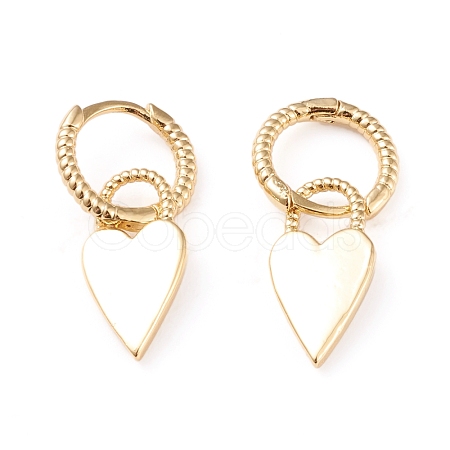 Brass Dangle Huggie Hoop Earrings EJEW-L234-002G-1