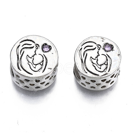 Rack Plating Alloy European Beads MPDL-N039-092-1