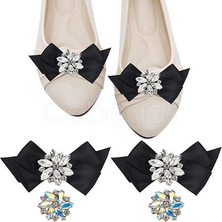 4Pcs 2 Style Glass Rhinestone Shoe Decorations FIND-NB0002-34A-1
