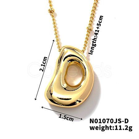 Simple and Stylish Brass Letter Pendant Satellite Chain Necklaces for Women Men GF2554-4-1