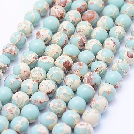 Synthetic Imperial Jasper Beads Strands G-F531-14mm-H03-1