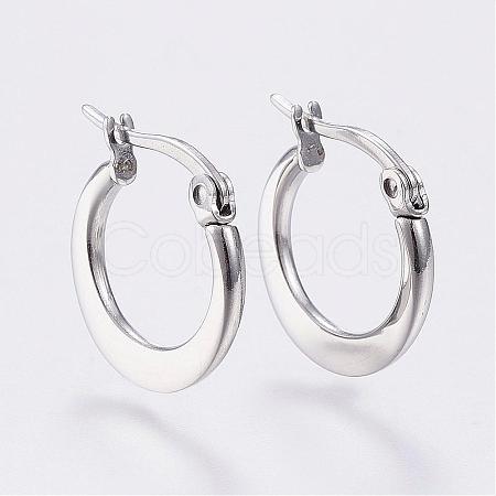Tarnish Resistant 304 Stainless Steel Hoop Earrings EJEW-F105-24P-1