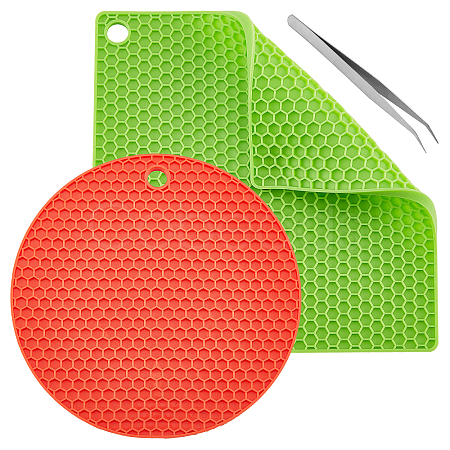 2Pcs Silicone Hot Pads AJEW-GF0006-25-1