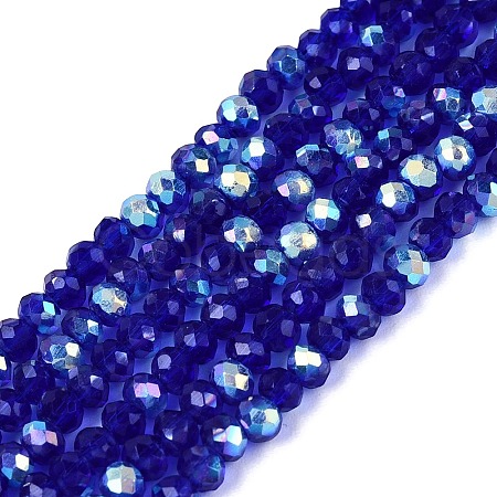 AB Color Plated Transparent Glass Rondelle Beads Strands EGLA-T029-2mm-10Q-1