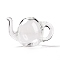 Round Mechanized Blown Glass Teapot, for Stud Earring or Crafts, Clear, 33x20x19mm