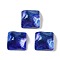 Translucent Epoxy Resin Decoden Cabochons, Water Ripple Square, Royal Blue, 14.5x14.5x8mm