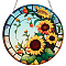 Acrylic Hanging Ornaments Sets, with Iron Chain and Jump Rings, Sunflower, Gold, 150x2mm