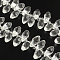 Faceted Teardrop, Transparent Glass Beads Strands, Top Drilled Beads, Clear, 12x6mm, Hole: 1mm, about 100pcs/strand, 15.7 inch